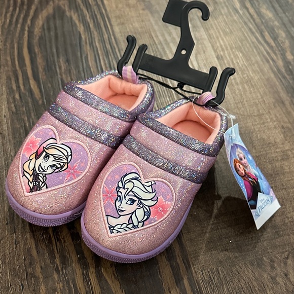 Disney Other - Disney Frozen Purple Glitter Slip-on Shoes (Indoor/Ourdoor) Toddler 7/8